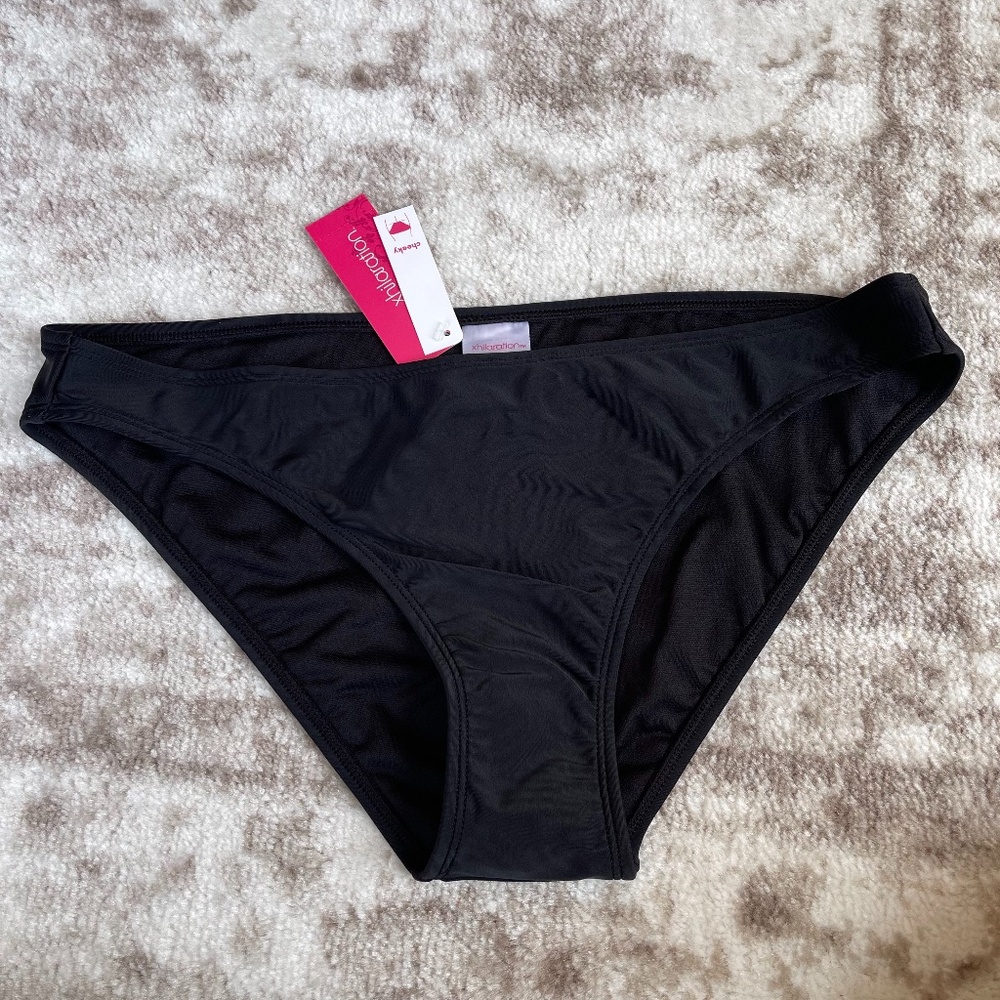 Xhilaration Black Bikini Bottom Sz L NWT‎